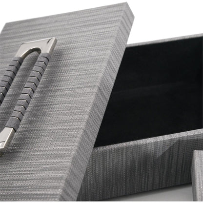 Confetti Leather Boxes by John-Richard in nickel. Made from leather, nickel in a transitional style.