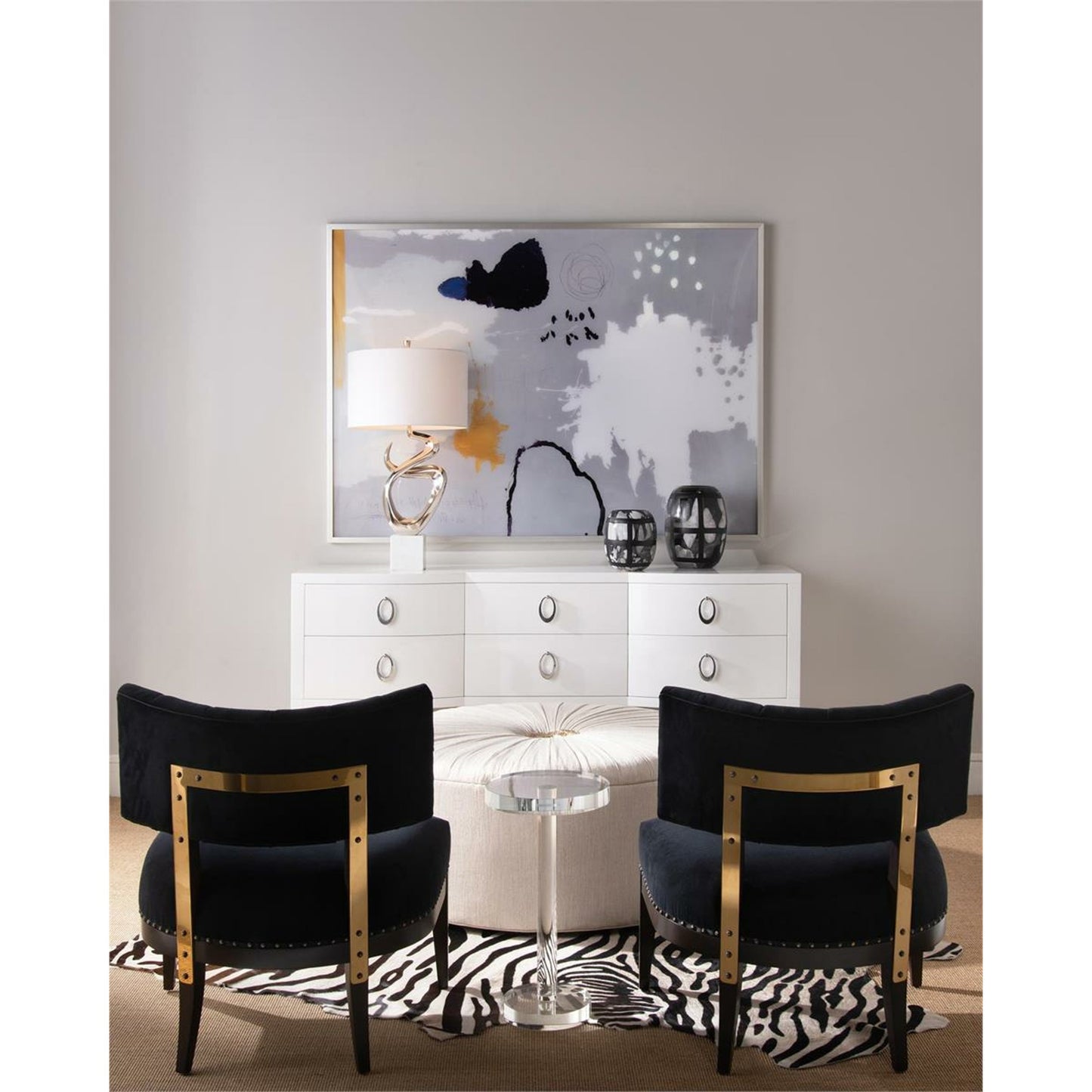 003 SR-865554 | Lifestyle | Black and White Glass Vases by John-Richard in black, white. Made from glass in a eclectic & global style.