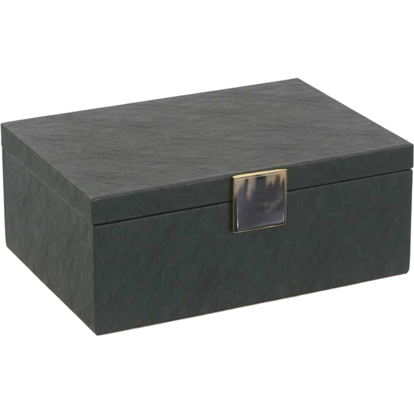 002 SR-866099 | Primary Silo | Verdure Leather Box by John-Richard in brass. Made from brass, leather in a transitional style.