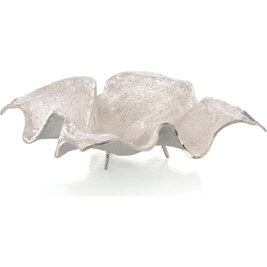 Draped Fabric Square Bowl by John-Richard in nickel. Made from unique in a transitional style.
