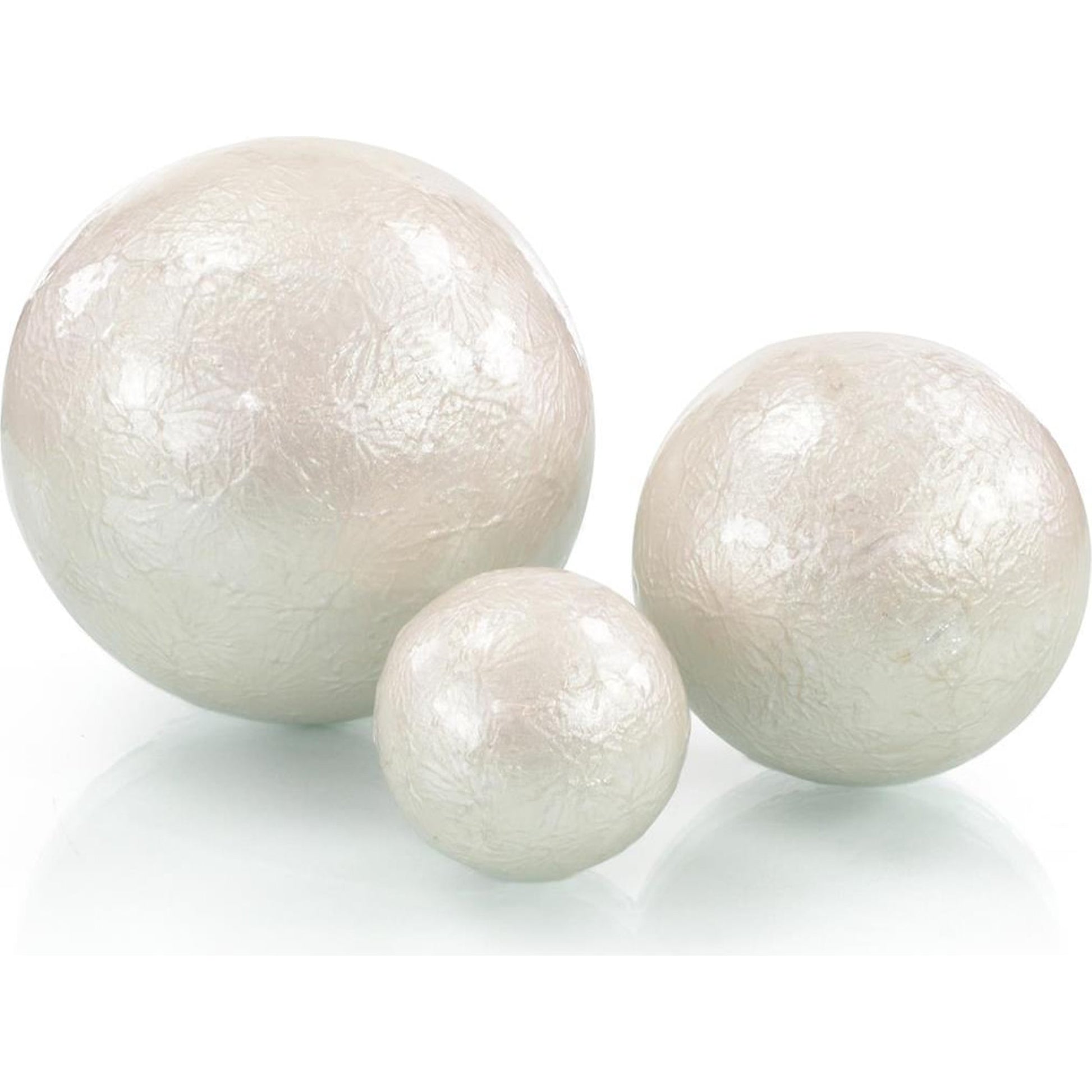 Pearlized Balls by John-Richard in white. Made from unique in a transitional style.