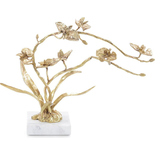 Orchids in Bloom I by John-Richard in brass. Made from unique in a transitional style.