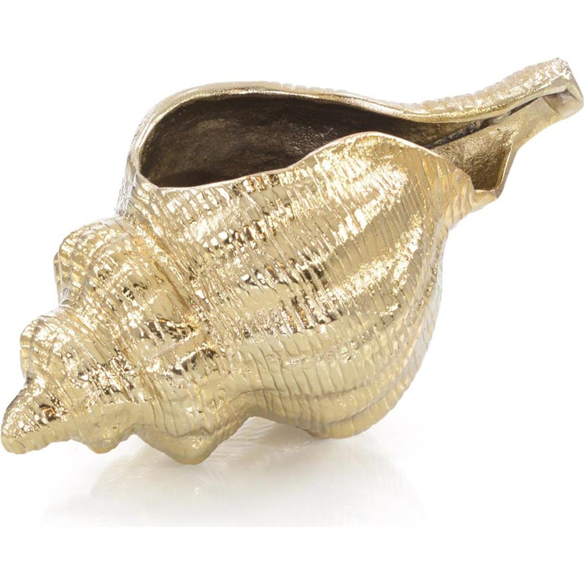 Caribbean Conch Seashell Sculpture by John-Richard in nickel. Made from unique in a coastal style.