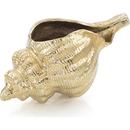 Caribbean Conch Seashell Sculpture by John-Richard in nickel. Made from unique in a coastal style.
