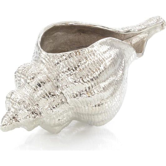 Caribbean Conch Seashell Sculpture by John-Richard in nickel. Made from unique in a coastal style.