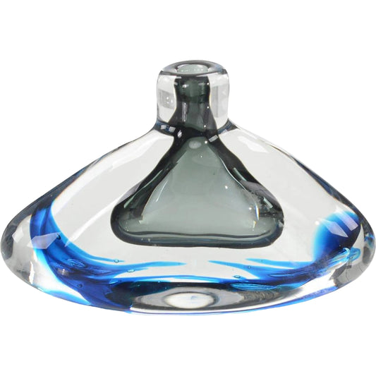 Handblown Sky Blue & Grey Glass Vase I by John-Richard in sky blue, grey. Made from glass in a transitional style.