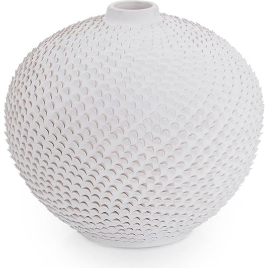 Magnolia Porcelain Vase by John-Richard in white. Made from unique in a transitional style.