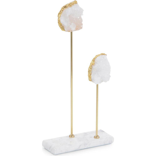 White Quartz Sculpture by John-Richard in white, gold. Made from unique in a transitional style.