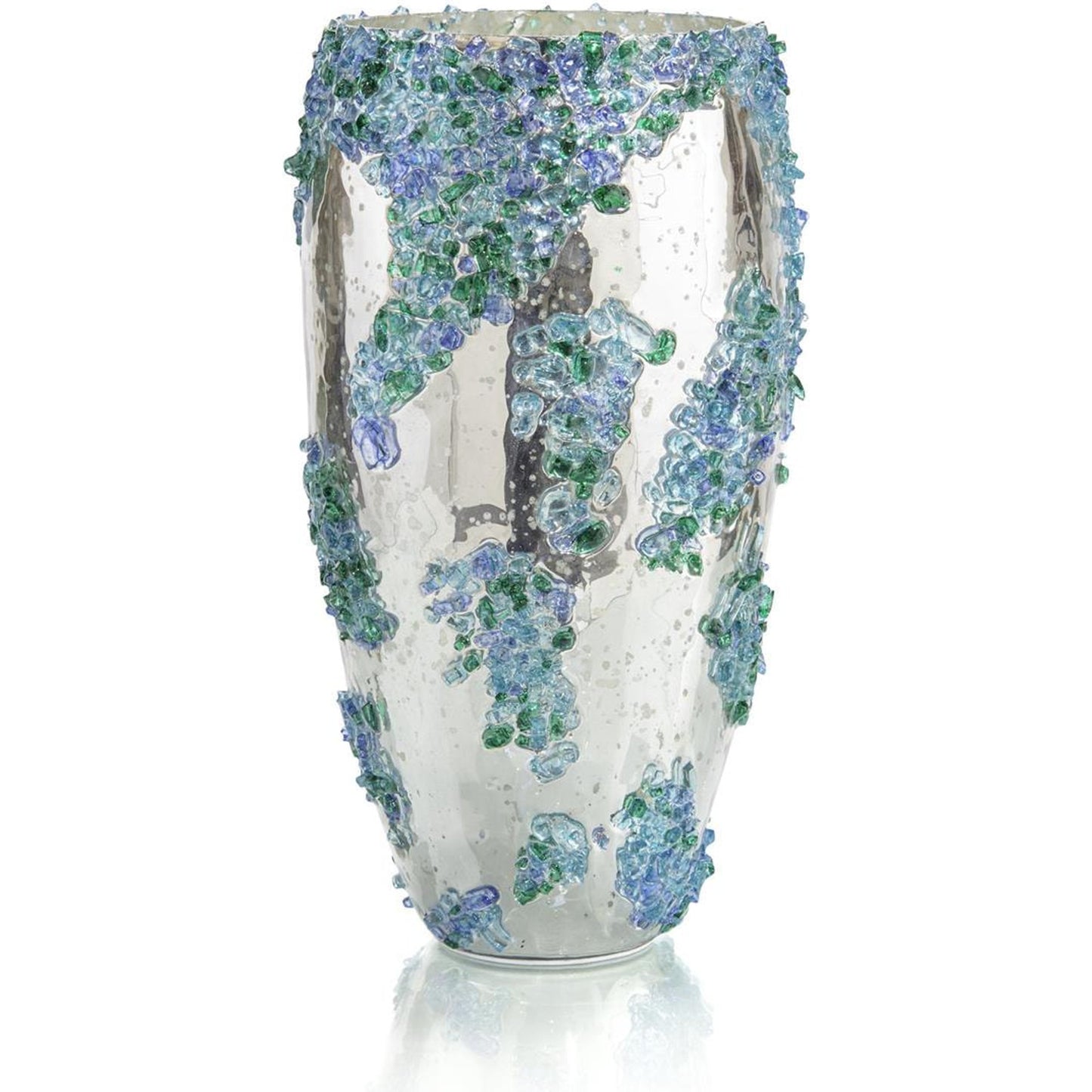 001 SI-1904142 | Primary Silo | Sea Glass Mirror Vase I by John-Richard in blue, green. Made from glass in a coastal style.