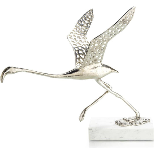Flamingo in Flight II by John-Richard in polished nickel. Made from unique in a coastal style.