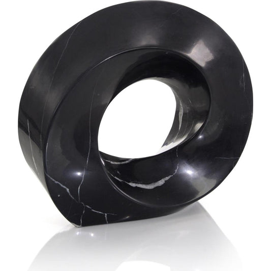 Twisted Ring Sculpture I by John-Richard in black. Made from unique in a modern style.