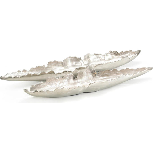 Rippled Edge Trays (Set of 2) by John-Richard in silver. Made from unique in a modern style.