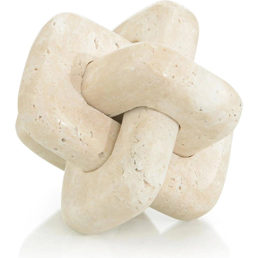Natural Stone Knot Sculpture by John-Richard in natural travertine. Made from unique in a modern style.