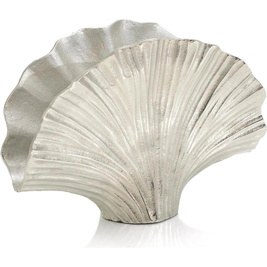 Nickel Ginkgo Leaf Vase II by John-Richard in nickel. Made from unique in a coastal style.