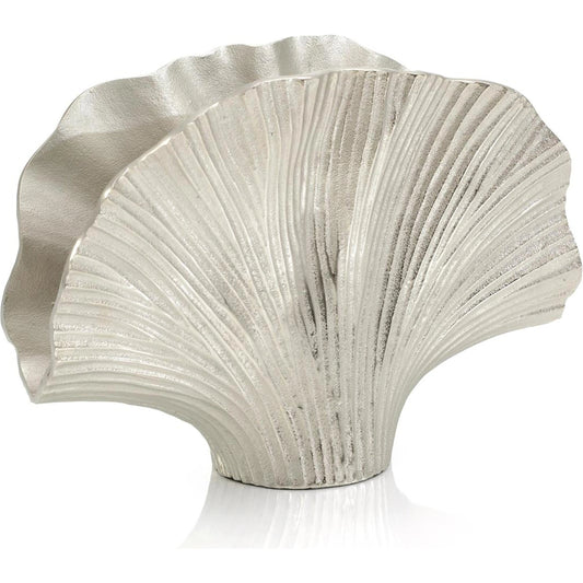 Nickel Ginkgo Leaf Vase I by John-Richard in nickel. Made from unique in a coastal style.