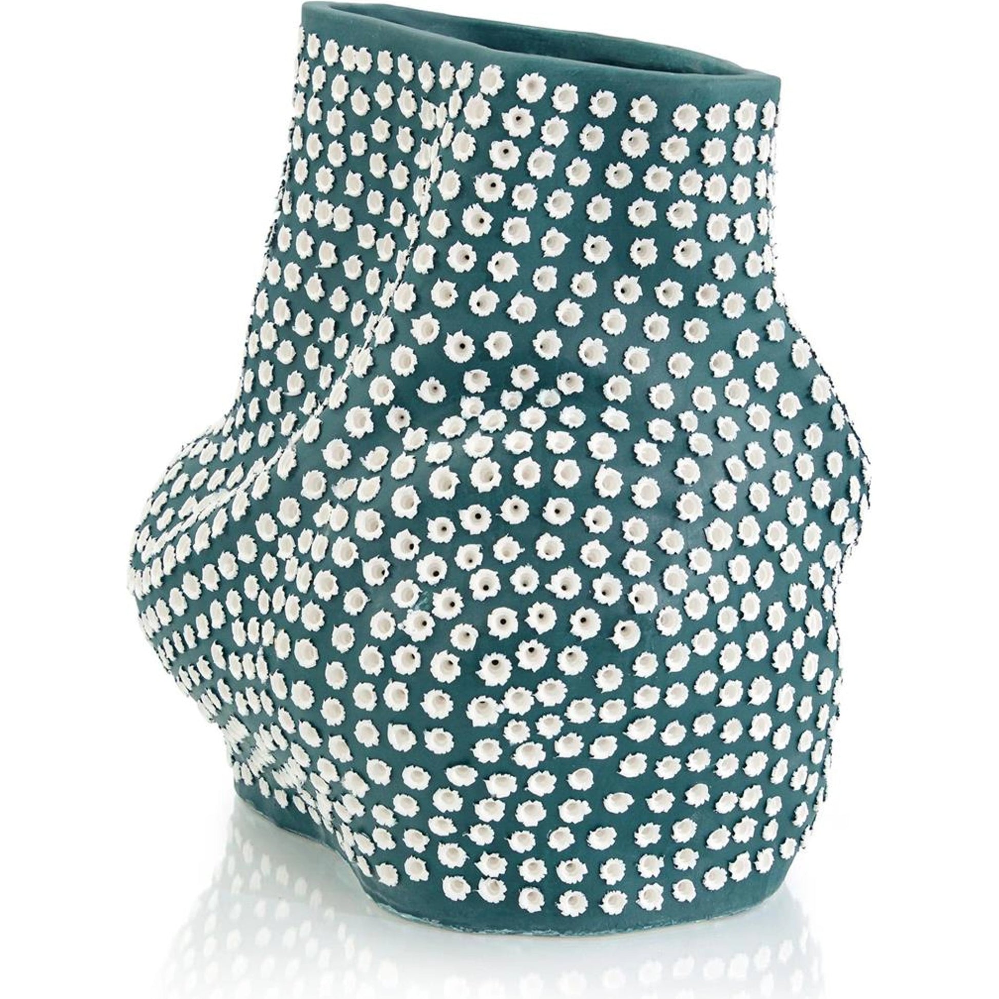 Teal Porcelain Vase by John-Richard in teal blue. Made from unique in a eclectic & global style.