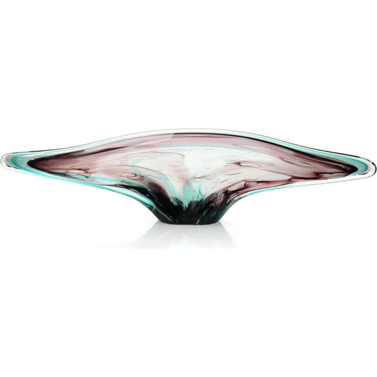 Eggplant Handblown Glass Sculpture I by John-Richard in purple, turquoise. Made from unique in a unique style.