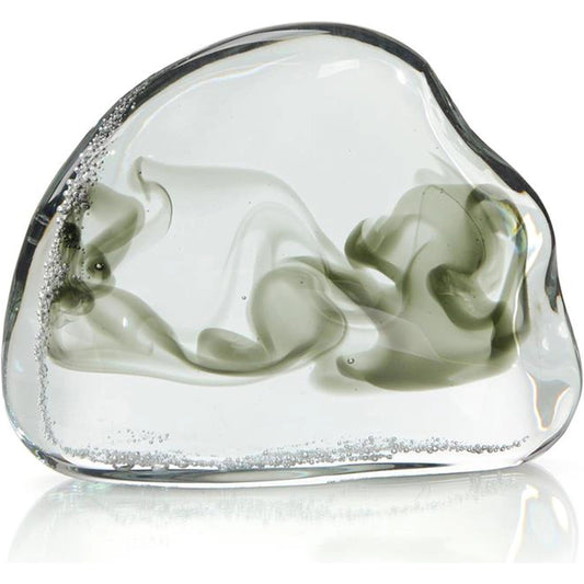 Swirls of Gray Handblown Glass Sculpture II by John-Richard in gray. Made from unique in a unique style.