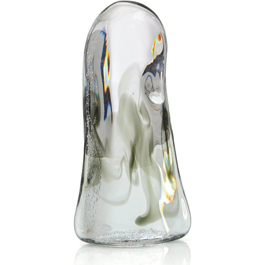 Swirls of Gray Handblown Glass Sculpture I by John-Richard in gray. Made from unique in a unique style.