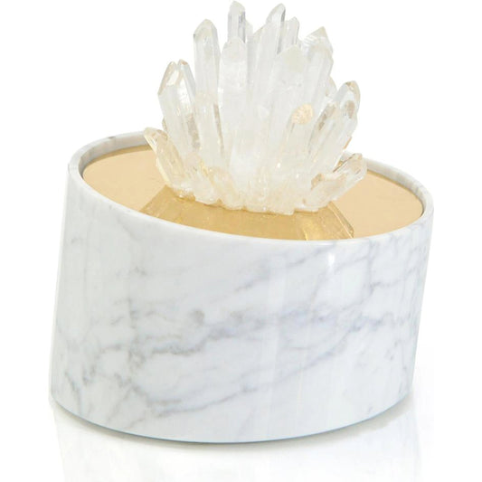 Quartz Embellished Marble Sculpture I by John-Richard in brass. Made from unique in a modern style.