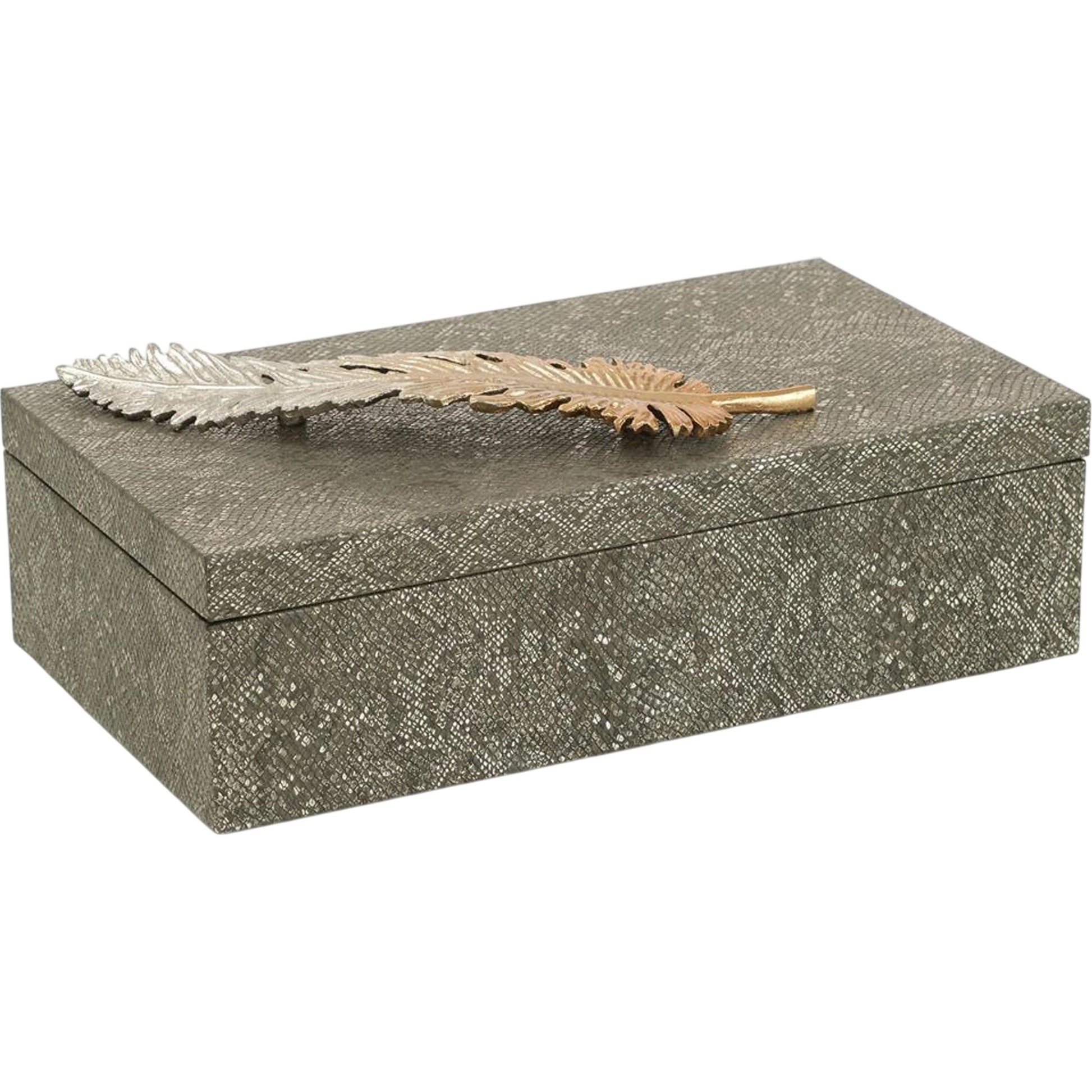 Feathered Vegan Snakeskin Box by John-Richard in snakeskin. Made from unique in a modern style.