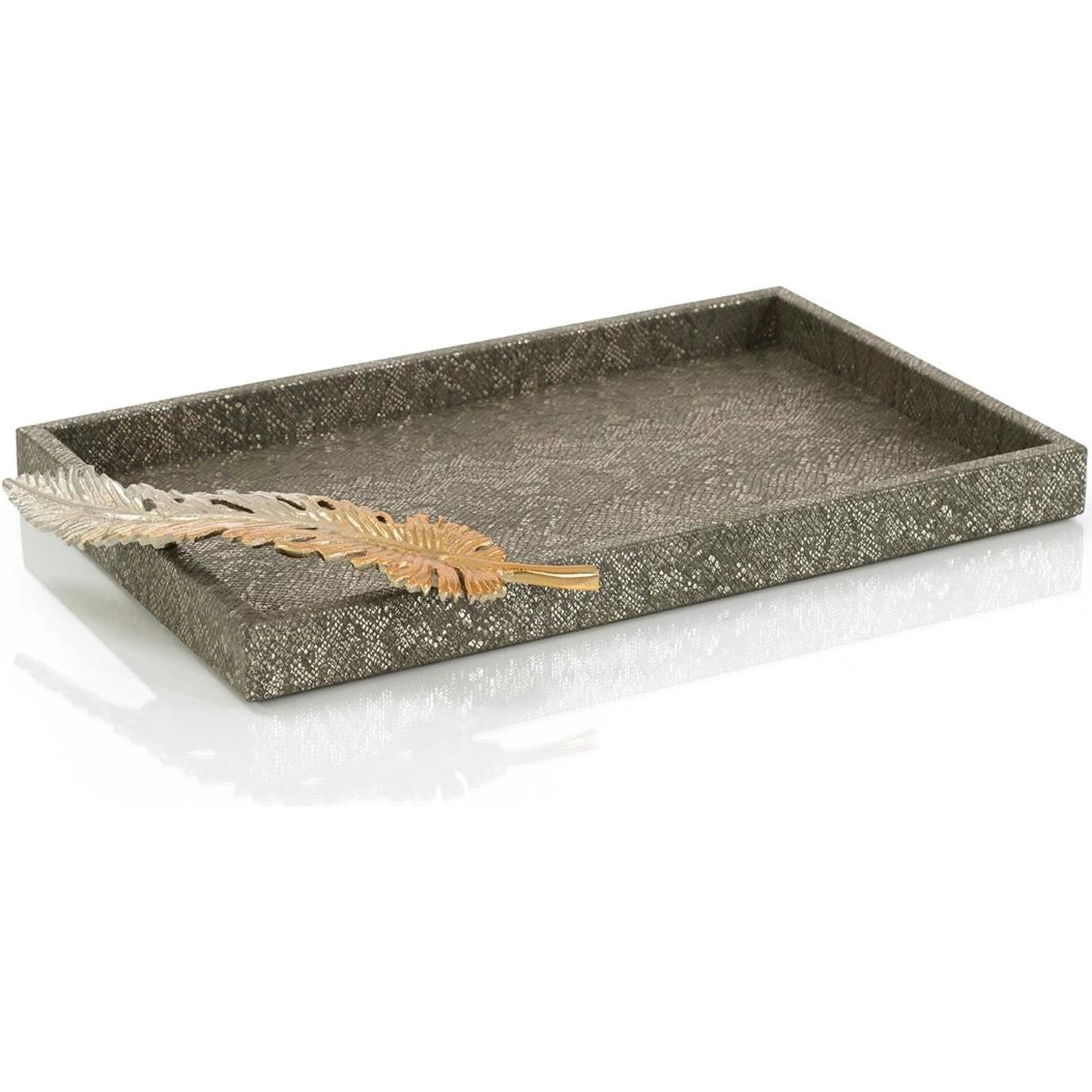 001 SI-1989233 | Primary Silo | Feathered Vegan Snakeskin Tray by John-Richard in snakeskin. Made from unique in a modern style.