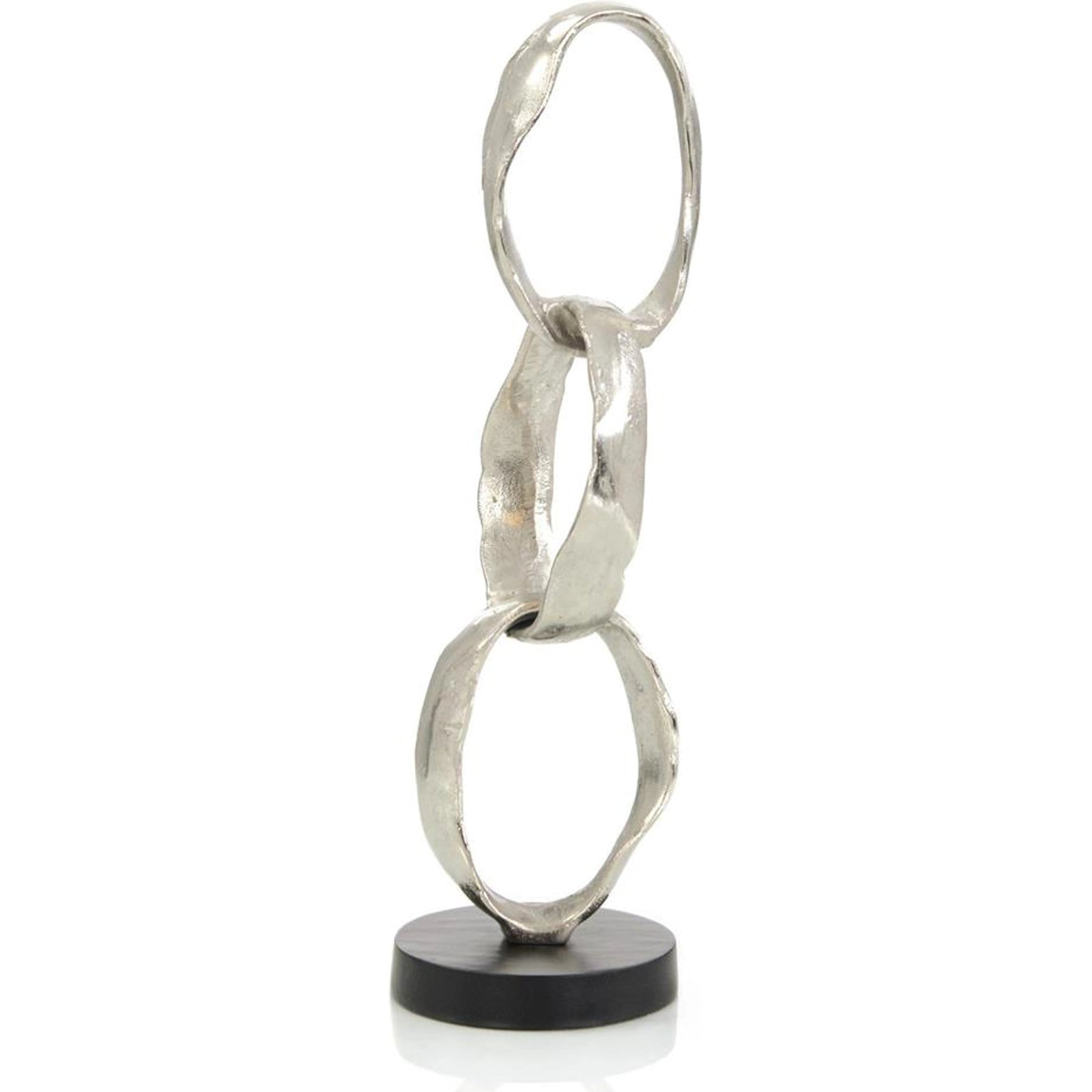 Stacked Rings Sculpture by John-Richard in silver. Made from unique in a modern style.