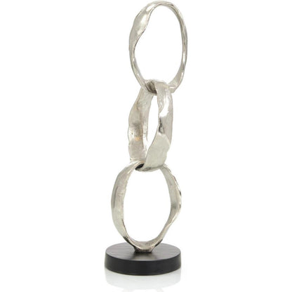 Stacked Rings Sculpture by John-Richard in silver. Made from unique in a modern style.