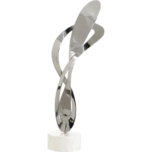 Eternal Dance Sculpture by John-Richard in polished nickel. Made from unique in a unique style.