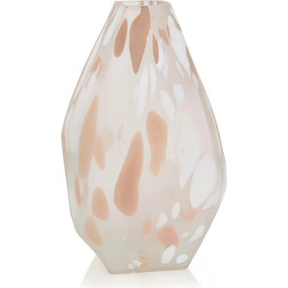 Blush Rock Glass Vase by John-Richard in blush. Made from unique in a modern style.