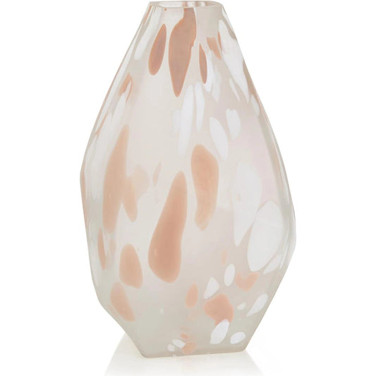 Blush Rock Glass Vase by John-Richard in blush. Made from unique in a modern style.