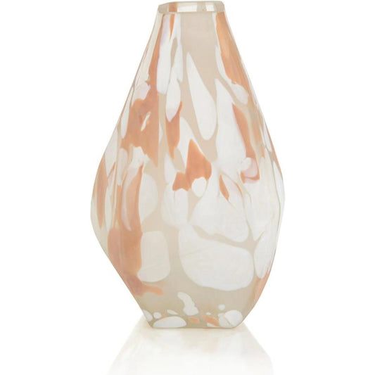 Blush Rock Glass Vase by John-Richard in blush. Made from unique in a modern style.