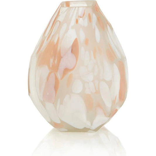 Blush Rock Glass Vase by John-Richard in blush. Made from unique in a modern style.
