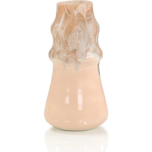 Matte Peak Glass Vase by John-Richard in blush. Made from unique in a unique style.