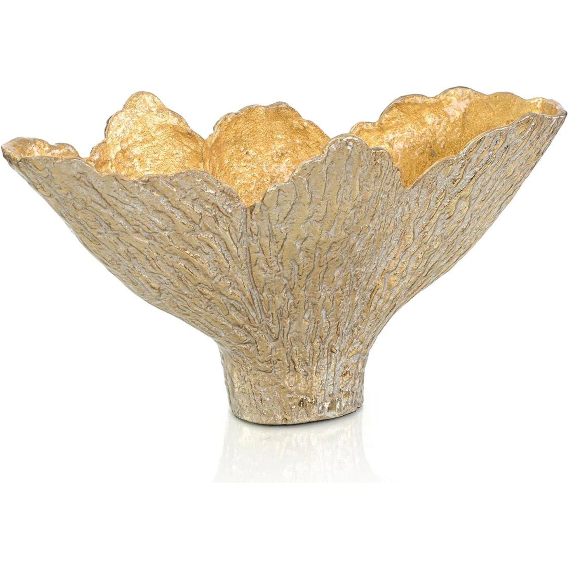 Enameled Leaf Bowl by John-Richard in gold. Made from unique in a modern style.