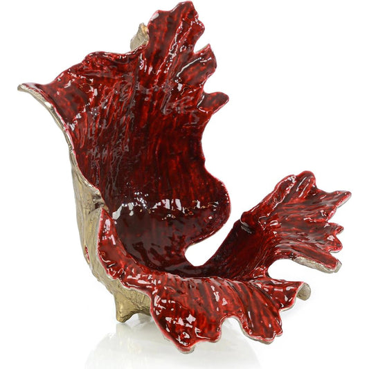 Organic Bowl in Crimson I by John-Richard in red, antique gold. Made from unique in a unique style.