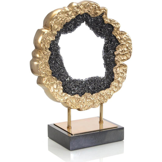 Black Geode Sculpture by John-Richard in black. Made from unique in a unique style.