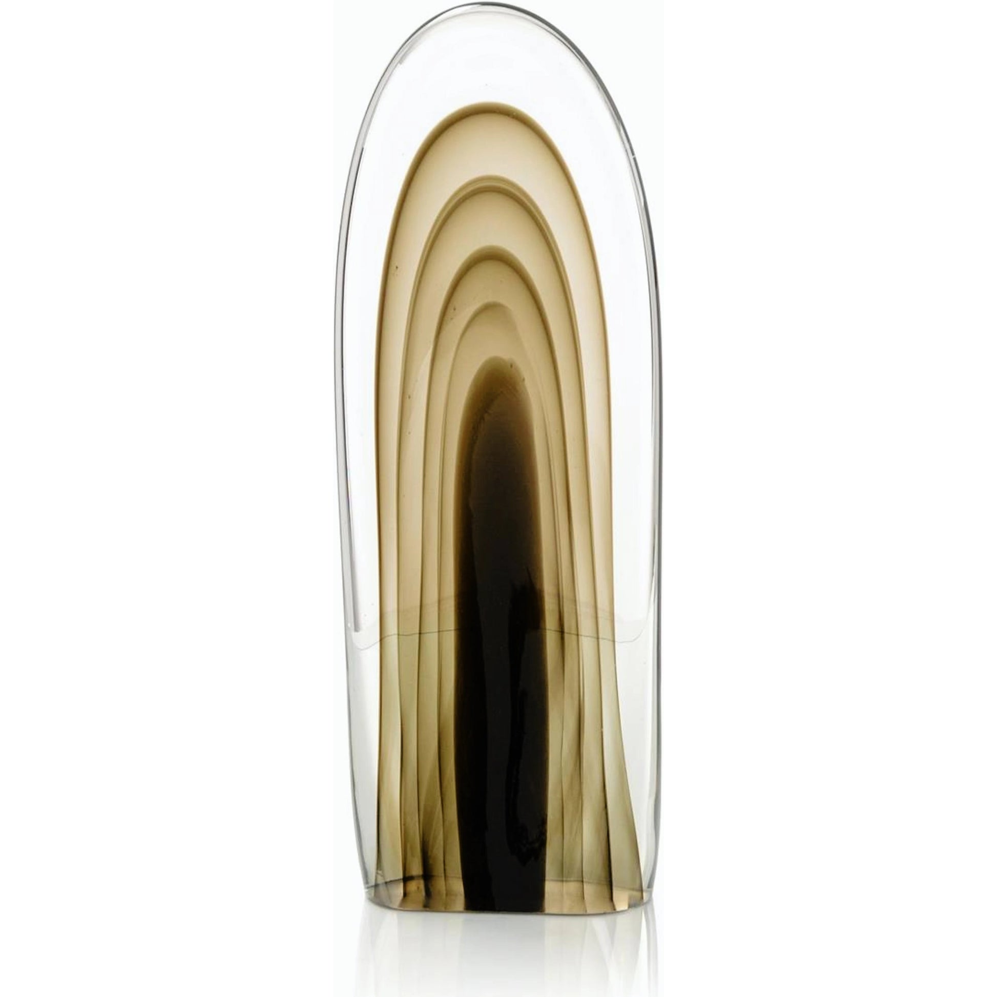 Rippled Brown Handblown Glass Sculpture by John-Richard. Made from unique in a modern style.