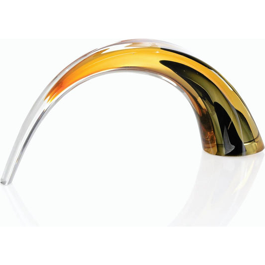 Handblown Black and Amber Arch Sculpture by John-Richard. Made from unique in a modern style.