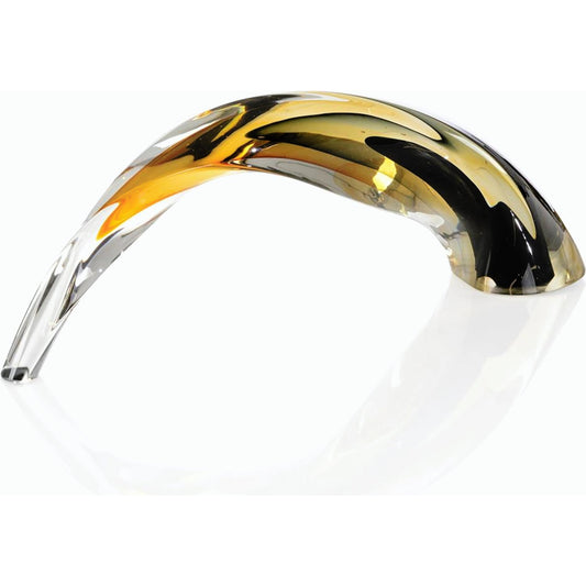 Handblown Black and Amber Arch Sculpture by John-Richard. Made from unique in a modern style.