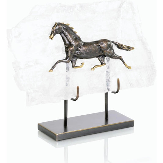 Horse in Selenite Sculpture II by John-Richard. Made from unique in a modern style.