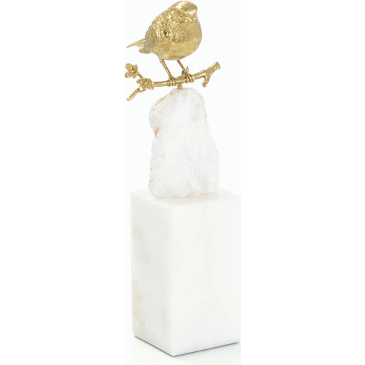 Brass Bird and Quartz Sculpture by John-Richard. Made from unique in a modern style.