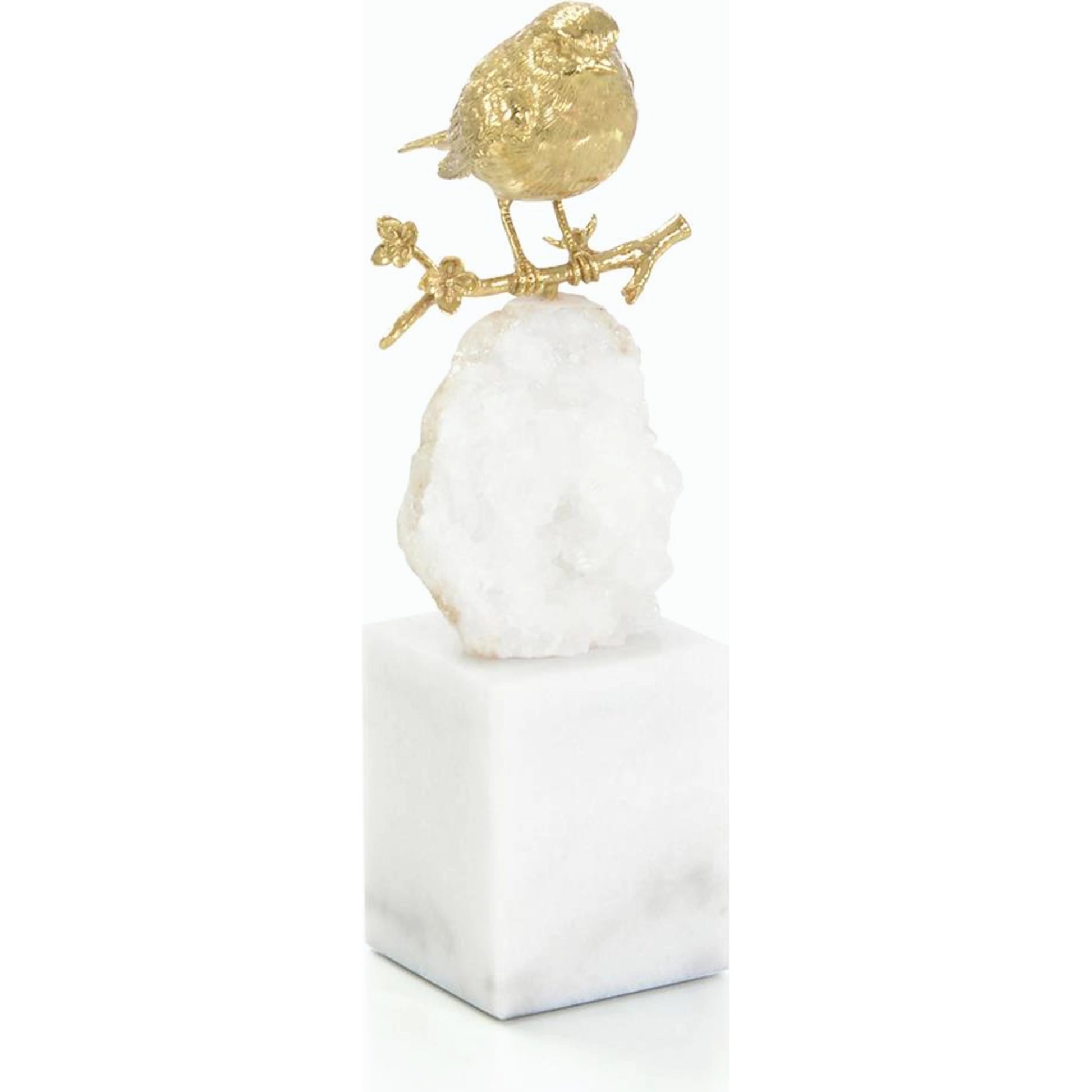 Brass Bird and Quartz Sculpture by John-Richard. Made from unique in a modern style.