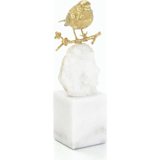 Brass Bird and Quartz Sculpture by John-Richard. Made from unique in a modern style.