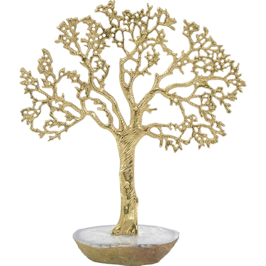 Brass Tree on Agate Sculpture by John-Richard. Made from unique in a modern style.
