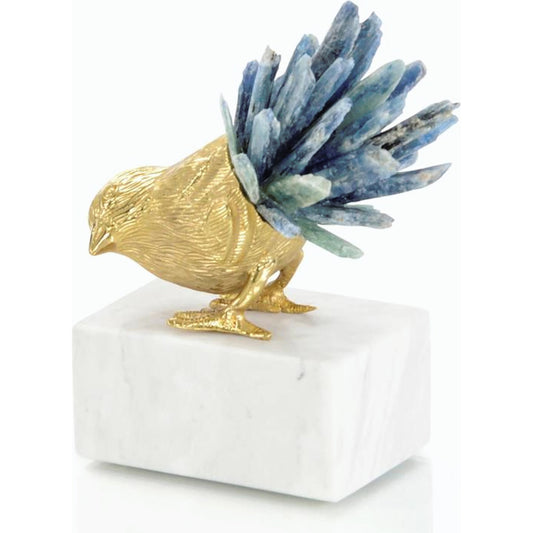 Brass Bird and Cyanite Sculpture by John-Richard. Made from unique in a modern style.