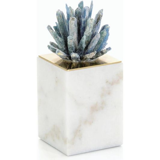 Cyanite Starburst on Marble Sculpture by John-Richard. Made from unique in a modern style.