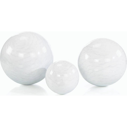Set of Three Silver Wave Balls by John-Richard. Made from unique in a modern style.