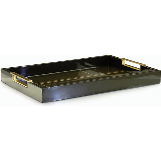 Tenebra Tray with Brass Handles by John-Richard. Made from unique in a modern style.