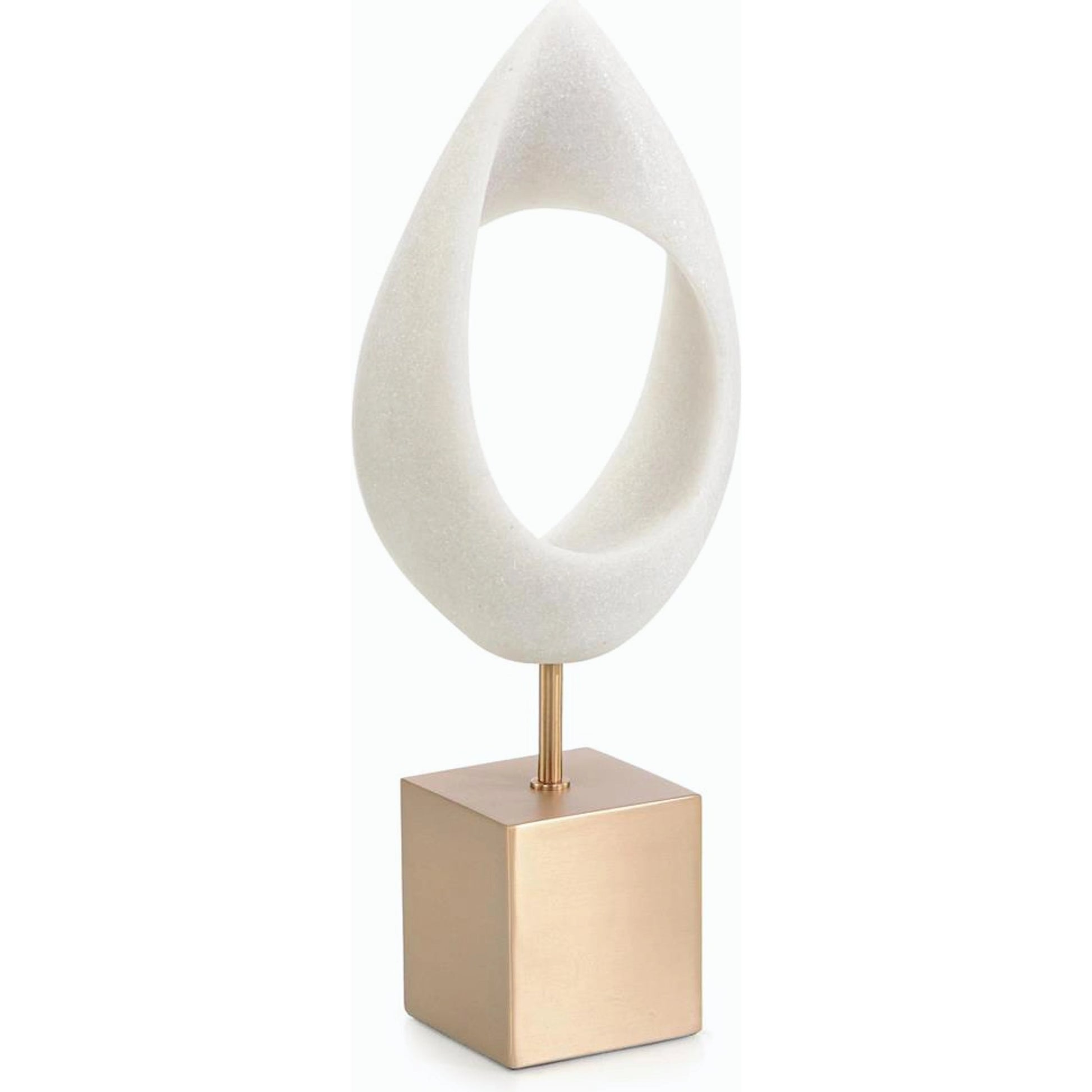 Hollow Droplet Sculpture on Brass Base by John-Richard. Made from unique in a modern style.